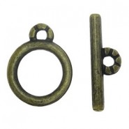 Metall Knebelverschlüss 14x4mm Antik Bronze